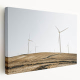 Farmhouse Wall Art: Wind Turbines on Hill - Rustic Country Style Decor