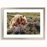Farmhouse Wall Art: Highland Cow in Meadow - Rustic Country Decor Print