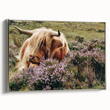 Farmhouse Wall Art: Highland Cow in Meadow - Rustic Country Decor Print