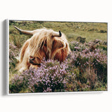 Farmhouse Wall Art: Highland Cow in Meadow - Rustic Country Decor Print