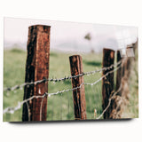 Farmhouse Wall Art: Rustic Fence in Rain - Country Style Decor Print