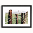 Farmhouse Wall Art: Rustic Fence in Rain - Country Style Decor Print