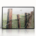 Farmhouse Wall Art: Rustic Fence in Rain - Country Style Decor Print