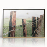 Farmhouse Wall Art: Rustic Fence in Rain - Country Style Decor Print