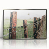 Farmhouse Wall Art: Rustic Fence in Rain - Country Style Decor Print