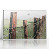 Farmhouse Wall Art: Rustic Fence in Rain - Country Style Decor Print