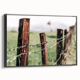 Farmhouse Wall Art: Rustic Fence in Rain - Country Style Decor Print