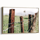 Farmhouse Wall Art: Rustic Fence in Rain - Country Style Decor Print