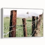 Farmhouse Wall Art: Rustic Fence in Rain - Country Style Decor Print