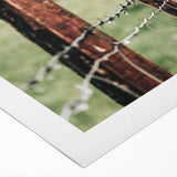 Farmhouse Wall Art: Rustic Fence in Rain - Country Style Decor Print