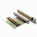 Farmhouse Wall Art: Rustic Fence in Rain - Country Style Decor Print