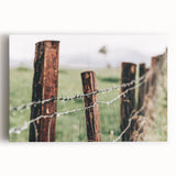 Farmhouse Wall Art: Rustic Fence in Rain - Country Style Decor Print