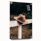 Classic Cowboy Hat on Fence - Rustic Farmhouse Wall Art for Country Decor