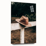 Classic Cowboy Hat on Fence - Rustic Farmhouse Wall Art for Country Decor