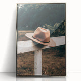 Classic Cowboy Hat on Fence - Rustic Farmhouse Wall Art for Country Decor