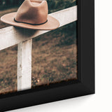 Classic Cowboy Hat on Fence - Rustic Farmhouse Wall Art for Country Decor
