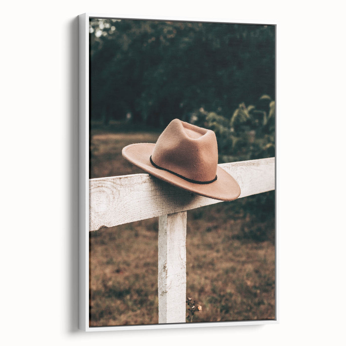 Classic Cowboy Hat on Fence - Rustic Farmhouse Wall Art for Country Decor