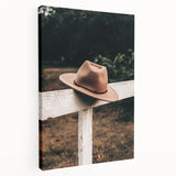 Classic Cowboy Hat on Fence - Rustic Farmhouse Wall Art for Country Decor
