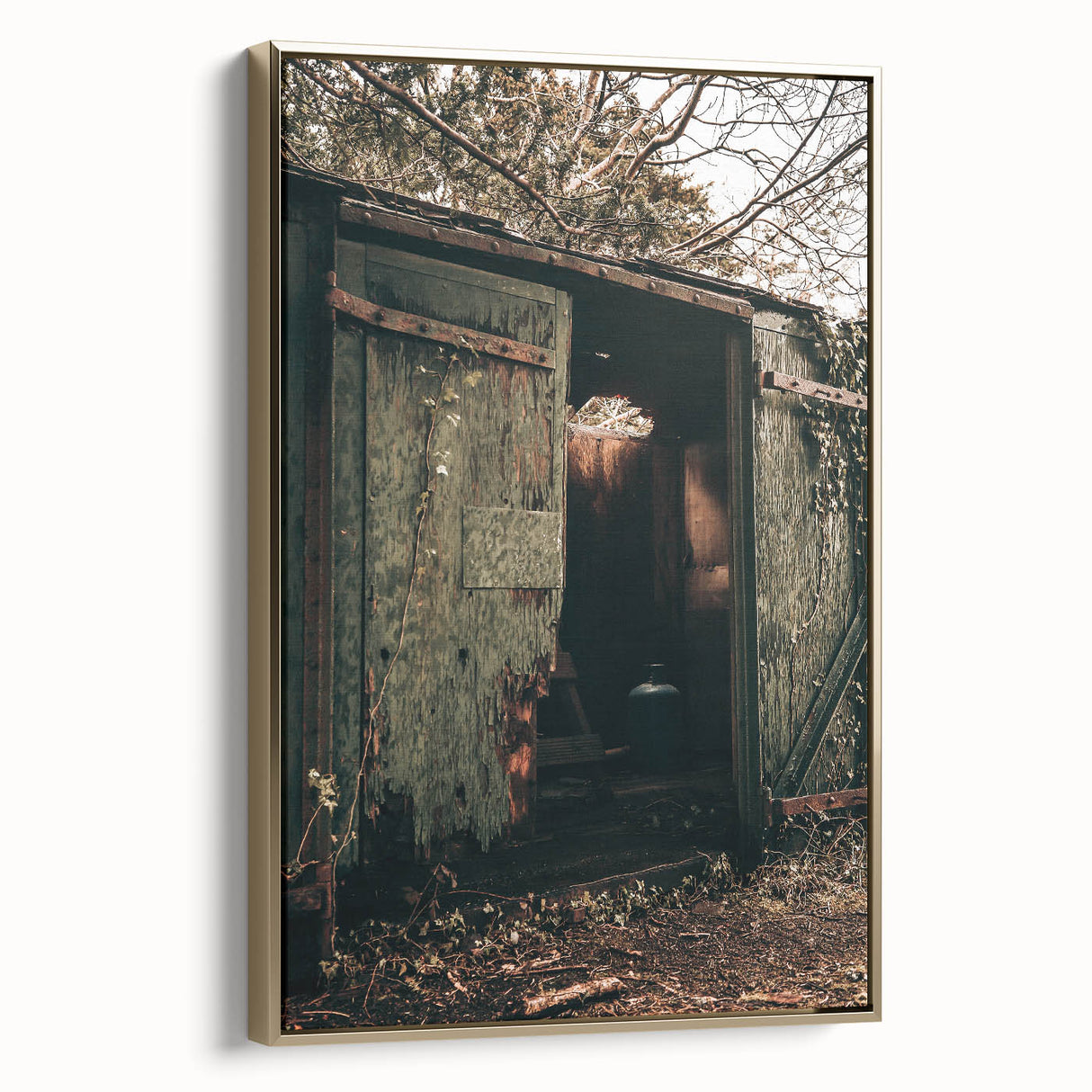 Rustic Weathered Shed - Farmhouse Wall Art for Vintage Country Homes
