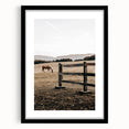 Rustic Farmhouse Wall Art - Grazing Horse Country Scene Decor