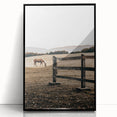 Rustic Farmhouse Wall Art - Grazing Horse Country Scene Decor