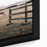 Rustic Farmhouse Wall Art - Grazing Horse Country Scene Decor
