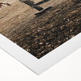 Rustic Farmhouse Wall Art - Grazing Horse Country Scene Decor