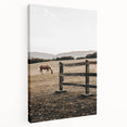 Rustic Farmhouse Wall Art - Grazing Horse Country Scene Decor