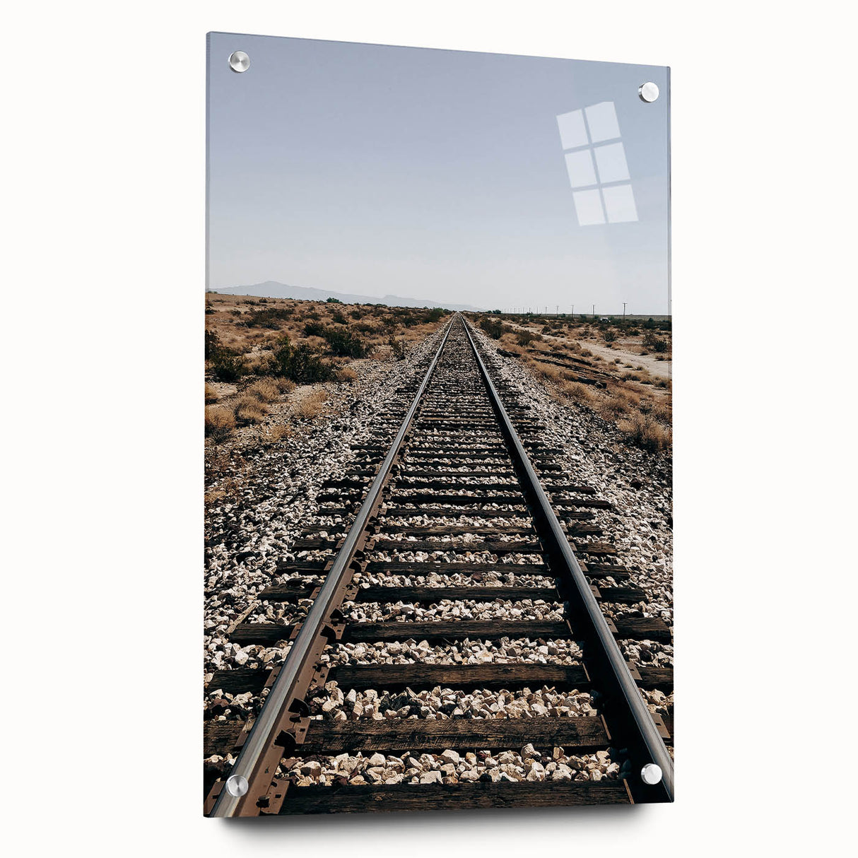 Farmhouse Wall Art - Rustic Railroad Track Scene for Country Decor