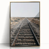 Farmhouse Wall Art - Rustic Railroad Track Scene for Country Decor