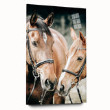 Farmhouse Wall Art - Two Horses Rustic Country Decor for Farmhouse Homes