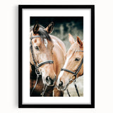 Farmhouse Wall Art - Two Horses Rustic Country Decor for Farmhouse Homes