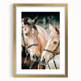 Farmhouse Wall Art - Two Horses Rustic Country Decor for Farmhouse Homes