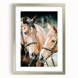 Farmhouse Wall Art - Two Horses Rustic Country Decor for Farmhouse Homes