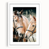 Farmhouse Wall Art - Two Horses Rustic Country Decor for Farmhouse Homes