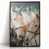 Farmhouse Wall Art - Two Horses Rustic Country Decor for Farmhouse Homes
