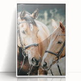 Farmhouse Wall Art - Two Horses Rustic Country Decor for Farmhouse Homes