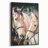 Farmhouse Wall Art - Two Horses Rustic Country Decor for Farmhouse Homes