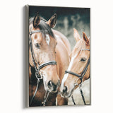 Farmhouse Wall Art - Two Horses Rustic Country Decor for Farmhouse Homes