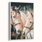 Farmhouse Wall Art - Two Horses Rustic Country Decor for Farmhouse Homes