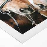 Farmhouse Wall Art - Two Horses Rustic Country Decor for Farmhouse Homes
