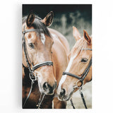 Farmhouse Wall Art - Two Horses Rustic Country Decor for Farmhouse Homes