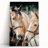 Farmhouse Wall Art - Two Horses Rustic Country Decor for Farmhouse Homes