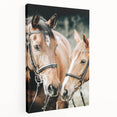 Farmhouse Wall Art - Two Horses Rustic Country Decor for Farmhouse Homes