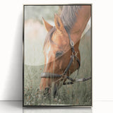 Farmhouse Horse Grazing Wall Art - Rustic Country Style Farmhouse Decor