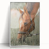 Farmhouse Horse Grazing Wall Art - Rustic Country Style Farmhouse Decor