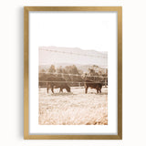 Farmhouse Cattle Grazing Wall Art - Rustic Country Style Decor