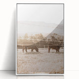 Farmhouse Cattle Grazing Wall Art - Rustic Country Style Decor