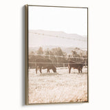 Farmhouse Cattle Grazing Wall Art - Rustic Country Style Decor