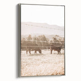 Farmhouse Cattle Grazing Wall Art - Rustic Country Style Decor